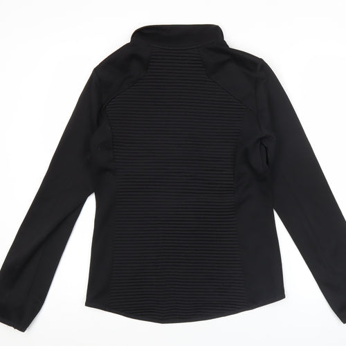 Reebok Womens Black Size 12 Track Jacket Slim Fit Full Zip