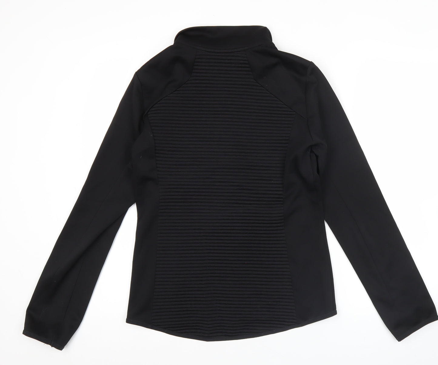 Reebok Womens Black Size 12 Track Jacket Slim Fit Full Zip