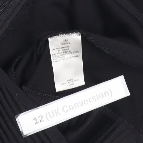 Reebok Womens Black Size 12 Track Jacket Slim Fit Full Zip