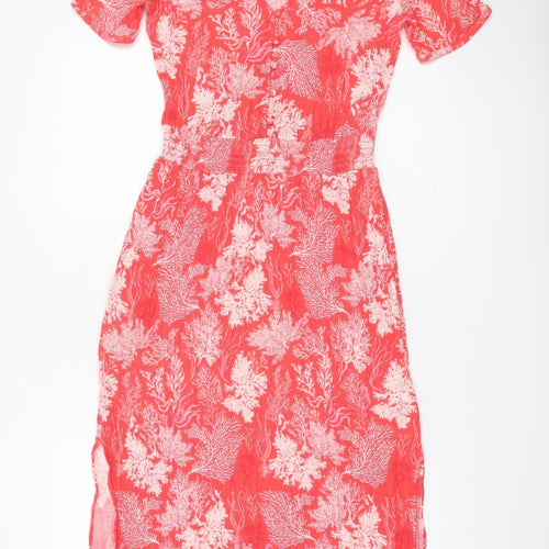 Hush Women’s Red Floral Midi A-Line Summer Dress Size 6