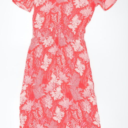 Hush Women’s Red Floral Midi A-Line Summer Dress Size 6