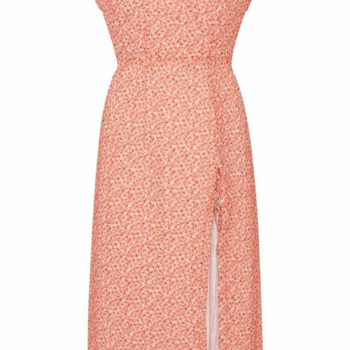 NA-KD Women’s Pink Floral Maxi Dress Size 12 Scoop Neck Lined