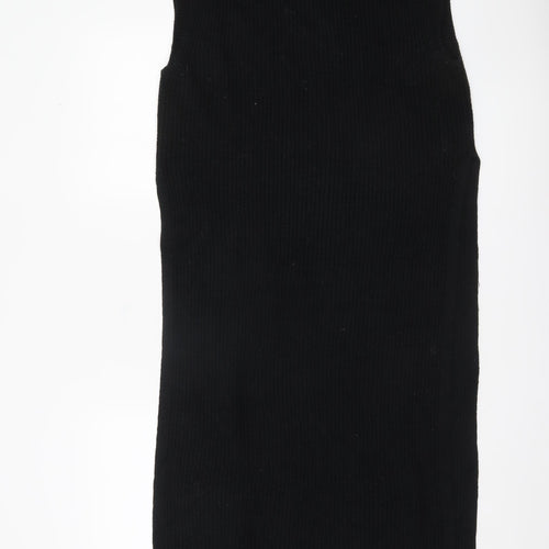 H&M Women’s Black Knit Shift Dress Size 8 Sleeveless Winter
