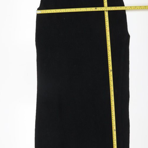 H&M Women’s Black Knit Shift Dress Size 8 Sleeveless Winter