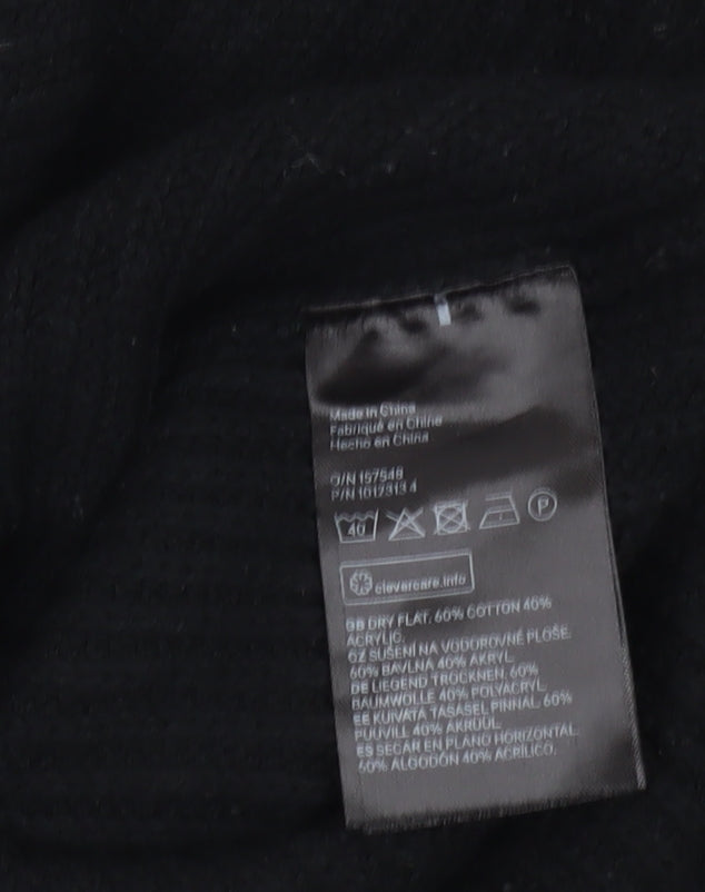 H&M Women’s Black Knit Shift Dress Size 8 Sleeveless Winter