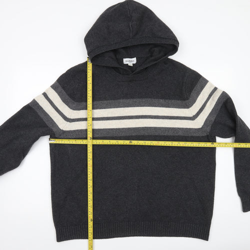 Goodfellow & Co Men’s Grey XL Hooded Pullover Striped Jumper