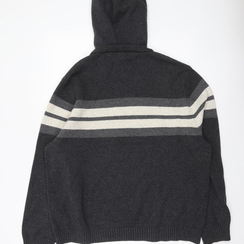 Goodfellow & Co Men’s Grey XL Hooded Pullover Striped Jumper