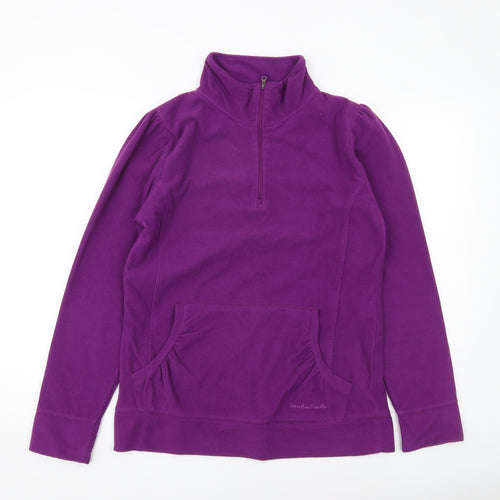 Technicals Womens Purple Fleece Sweatshirt UK 12 1/2 Zip Pullover