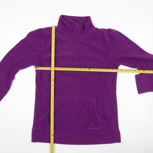 Technicals Womens Purple Fleece Sweatshirt UK 12 1/2 Zip Pullover