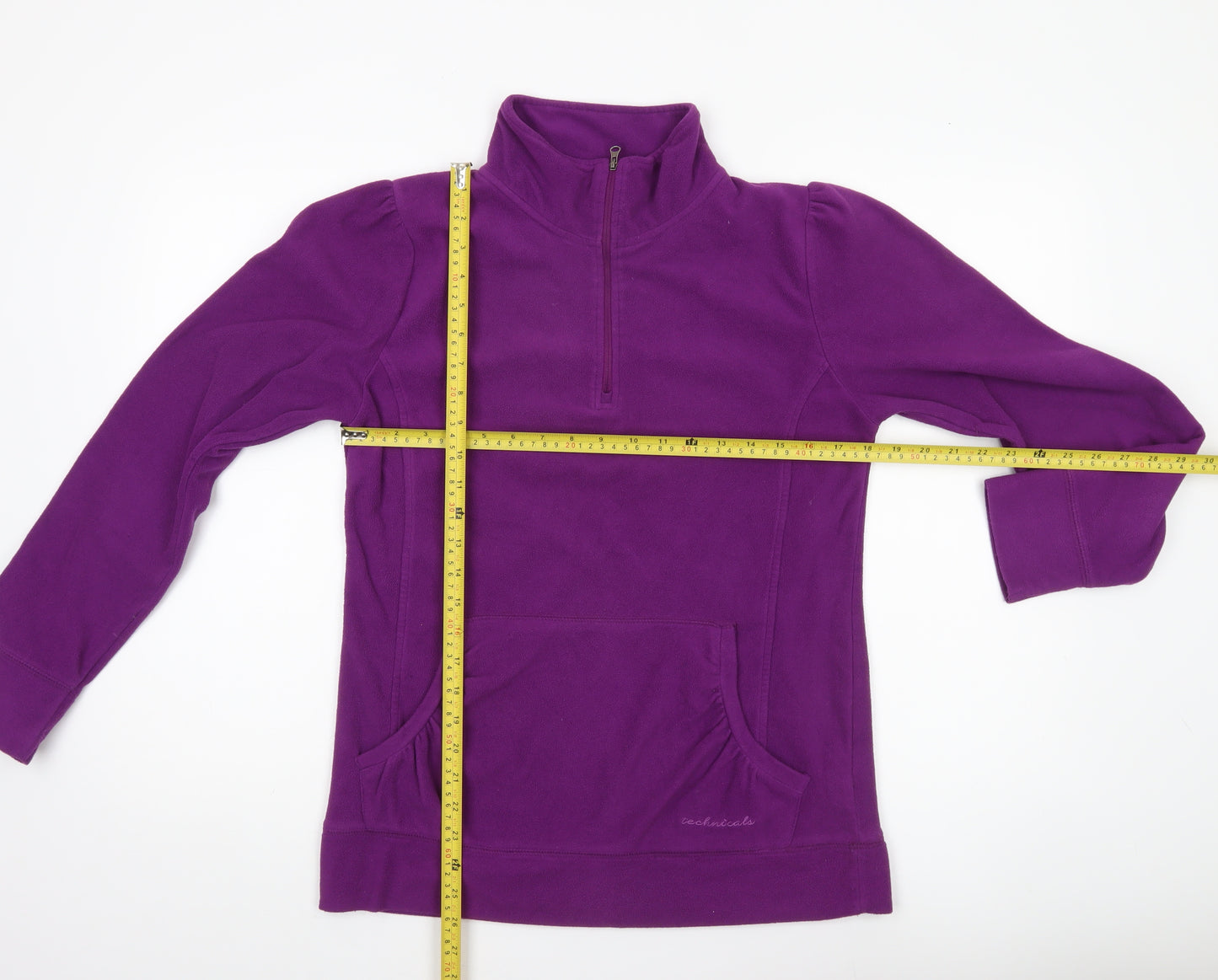 Technicals Womens Purple Fleece Sweatshirt UK 12 1/2 Zip Pullover