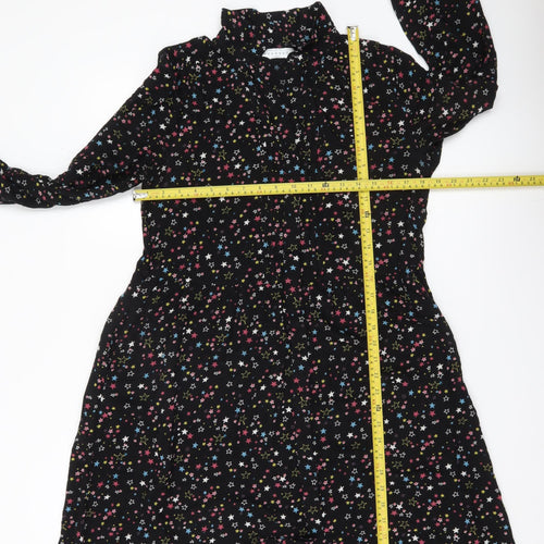 John Lewis Women’s Black Star Print Shirt Dress Size 10