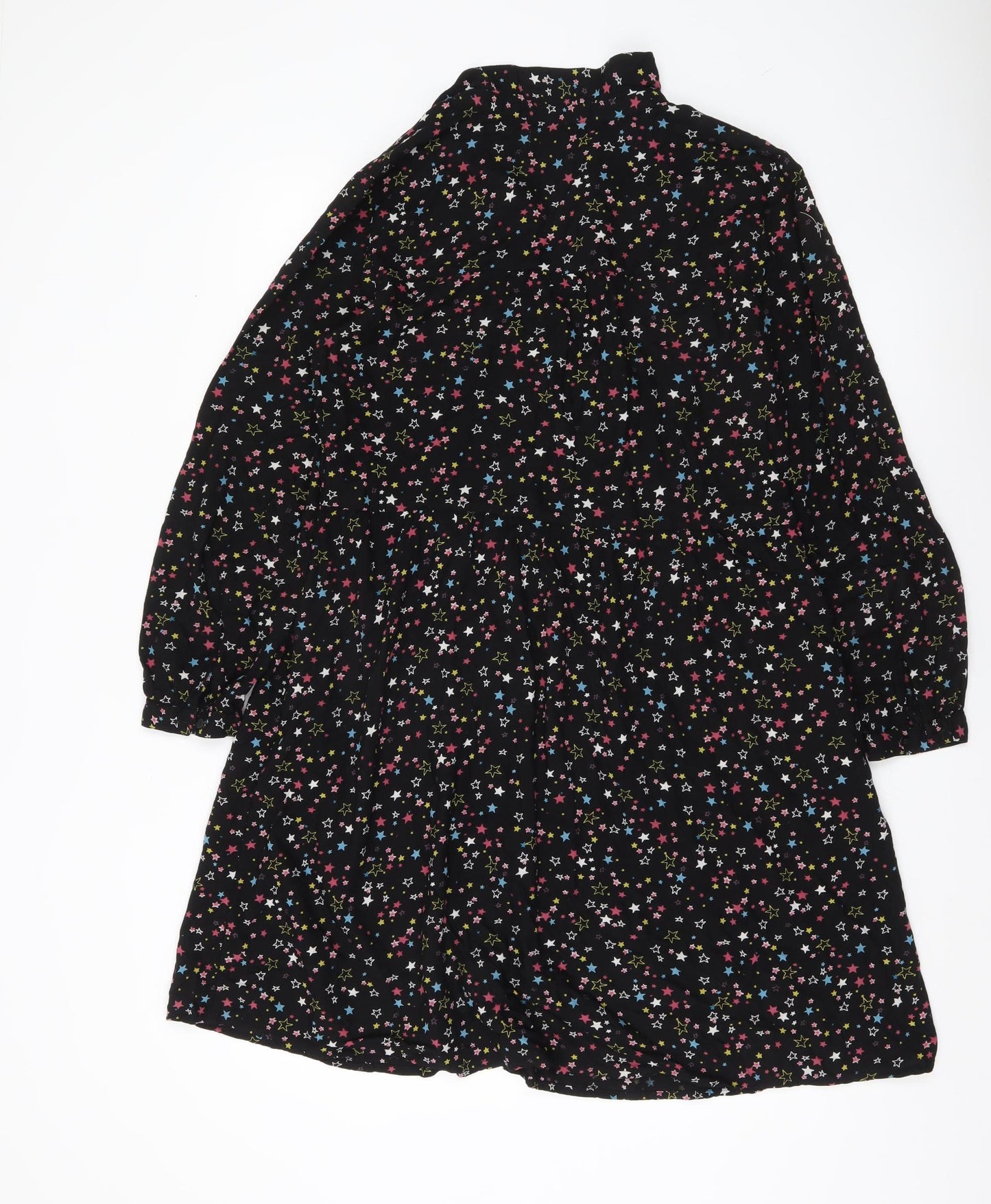 John Lewis Women’s Black Star Print Shirt Dress Size 10