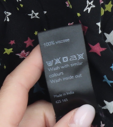 John Lewis Women’s Black Star Print Shirt Dress Size 10