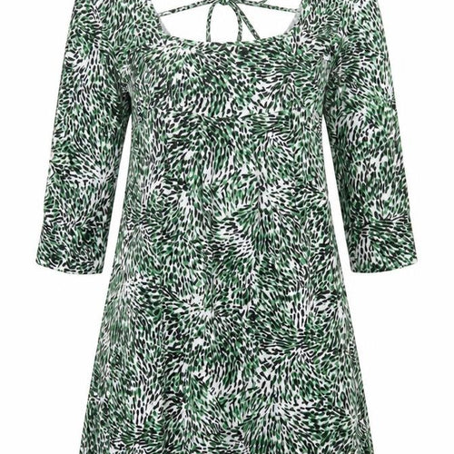 Miss Selfridge Womens Green Animal Print Tunic Blouse Size 10