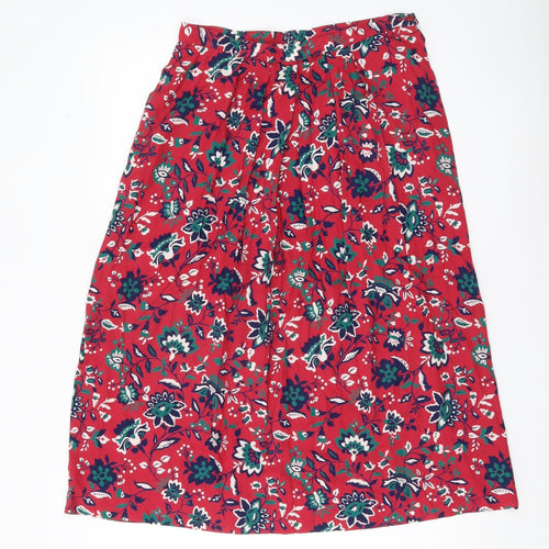 Pendleton Womens Red Floral A-Line Midi Skirt Size 14