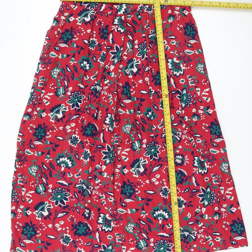 Pendleton Womens Red Floral A-Line Midi Skirt Size 14