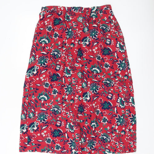 Pendleton Womens Red Floral A-Line Midi Skirt Size 14