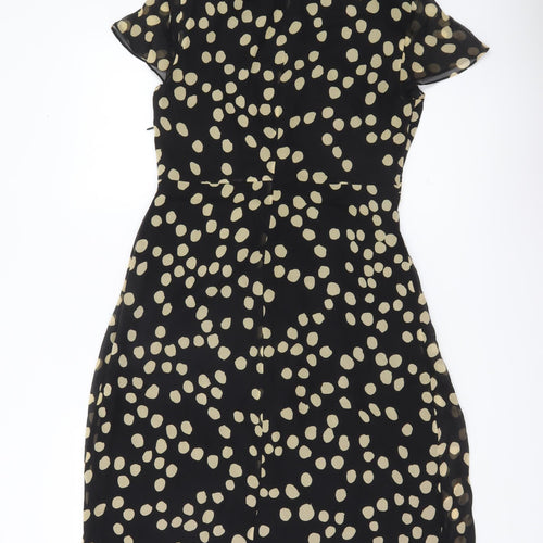 Fenn Wright Manson Women’s Black Polka Dot Silk Sheath Dress Size 10