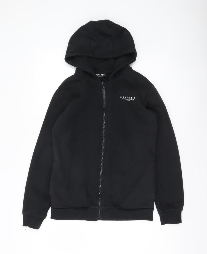 McKenzie Boys Black Full Zip Hoodie 13-14 Years Sports Casual