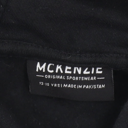 McKenzie Boys Black Full Zip Hoodie 13-14 Years Sports Casual