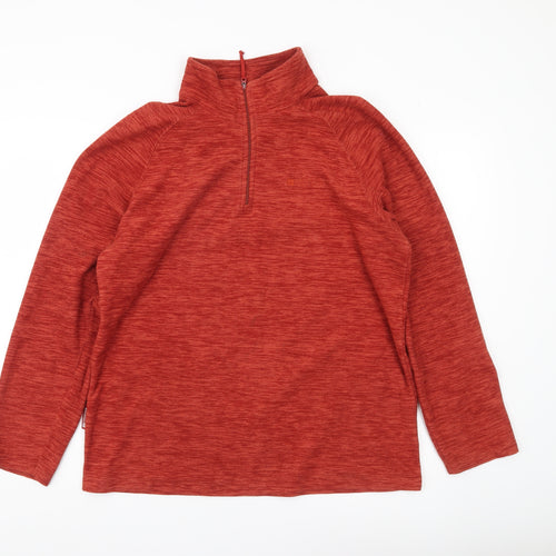 Mountain Warehouse Mens Red Fleece Pullover Sweatshirt M 1/4 Zip Hiking