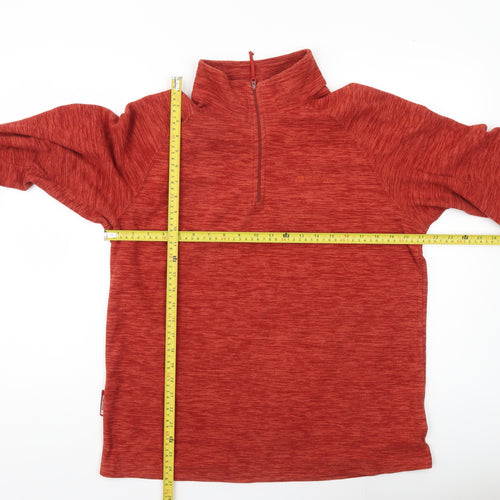 Mountain Warehouse Mens Red Fleece Pullover Sweatshirt M 1/4 Zip Hiking