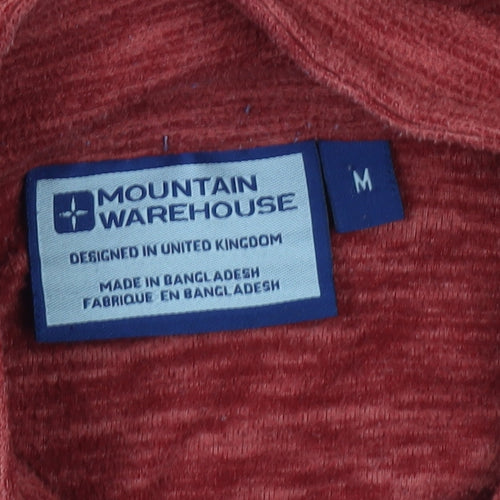 Mountain Warehouse Mens Red Fleece Pullover Sweatshirt M 1/4 Zip Hiking