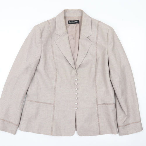 Jacques Vert Women’s Beige Tailored Suit Jacket UK 16