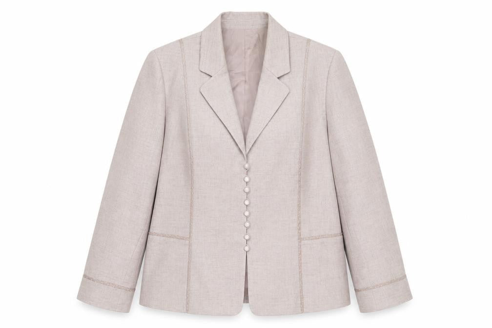 Front view of Jacques Vert Women’s Beige Tailored Suit Jacket UK 16