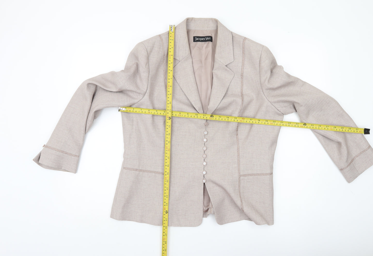 Jacques Vert Women’s Beige Tailored Suit Jacket UK 16