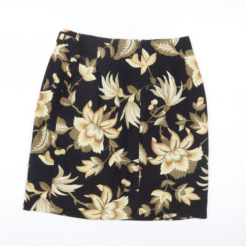 Intriguing Threads Women’s Black Floral Rayon Pencil Skirt Size 10
