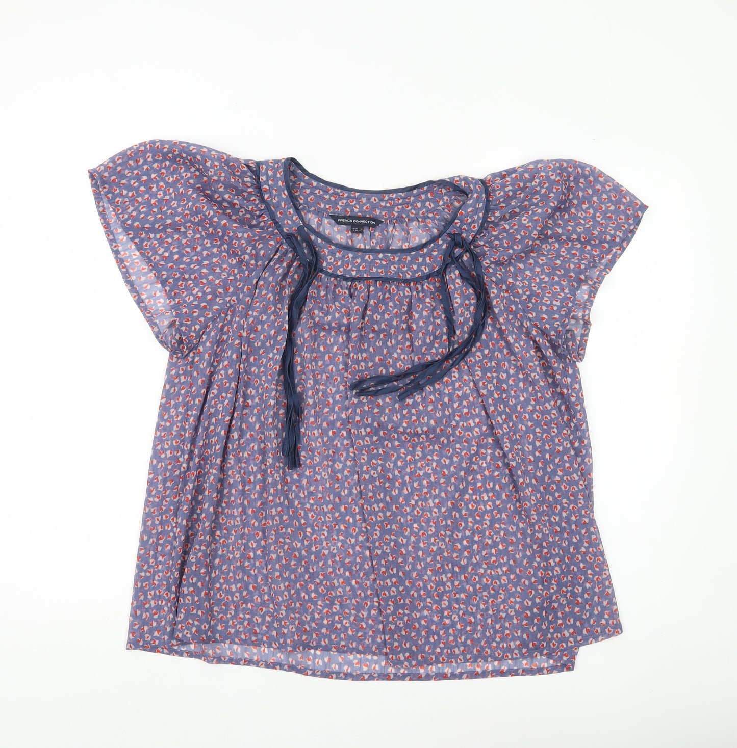 French Connection Women’s Blue Floral Tunic Blouse Size 6