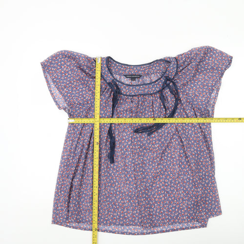 French Connection Women’s Blue Floral Tunic Blouse Size 6