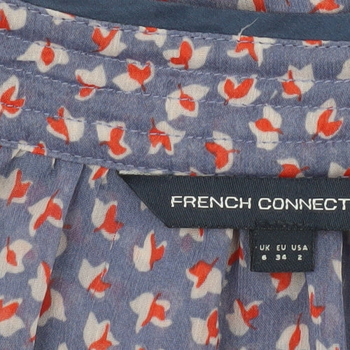 French Connection Women’s Blue Floral Tunic Blouse Size 6