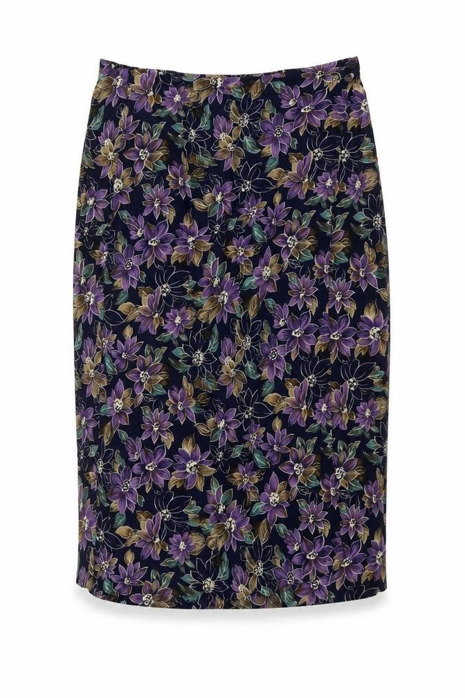 Sag Harbor Women’s Multicoloured Large Floral Rayon Pencil Skirt