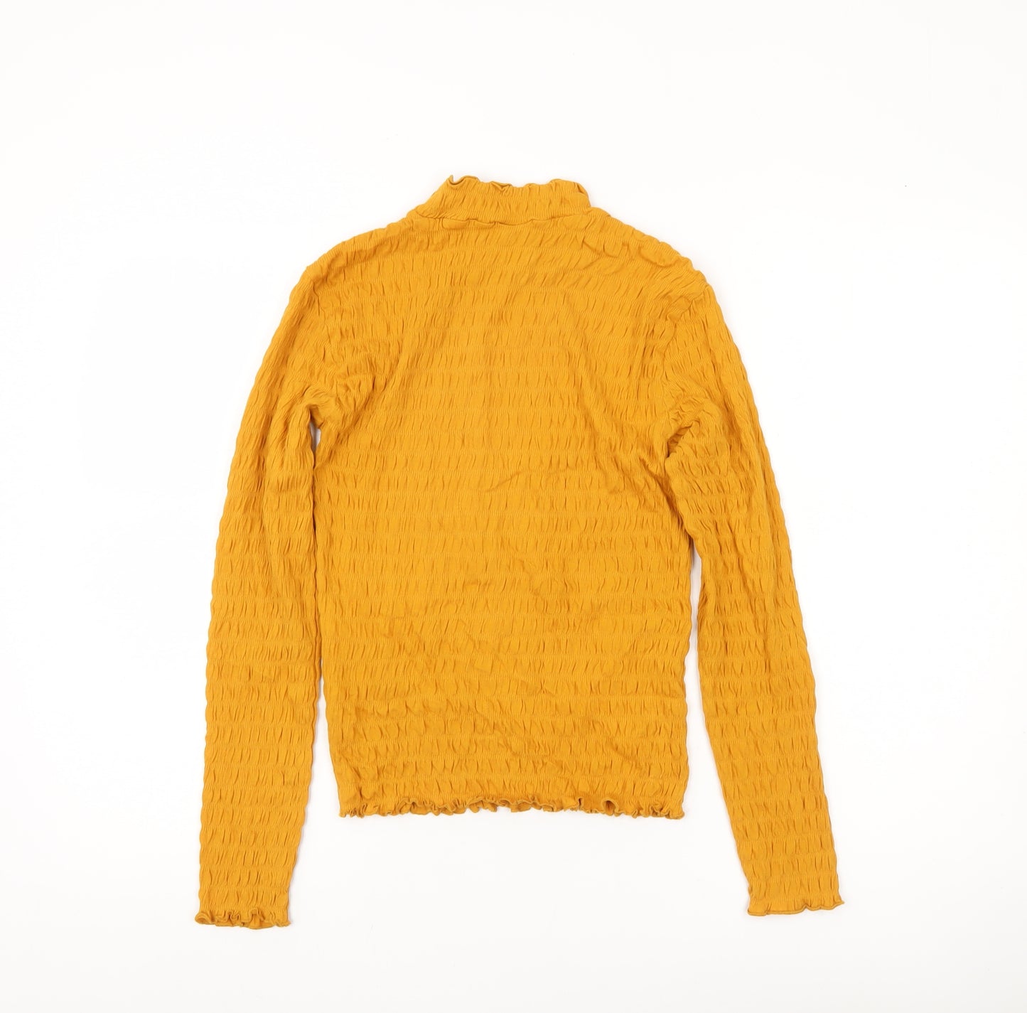 Jacqueline de Yong Women’s Yellow XS Slim Fit Mock Neck Top
