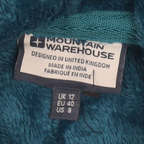 Mountain Warehouse Women’s Blue Full Zip Hoodie Size 12 UK Fleece