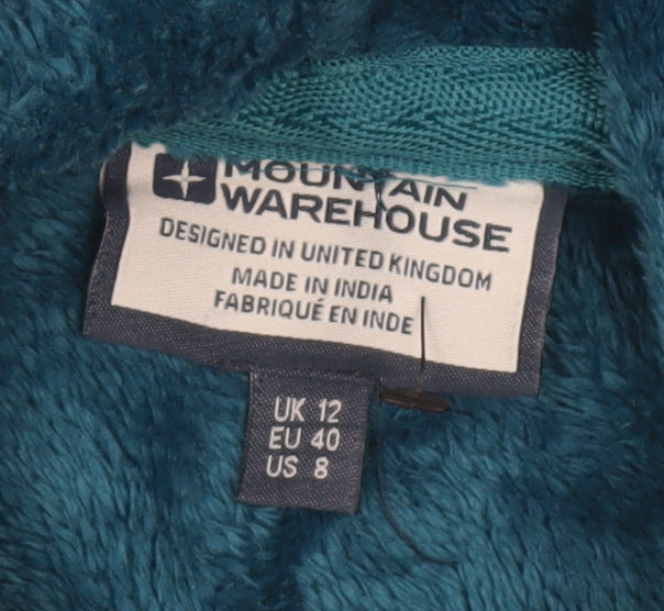 Mountain Warehouse Women’s Blue Full Zip Hoodie Size 12 UK Fleece