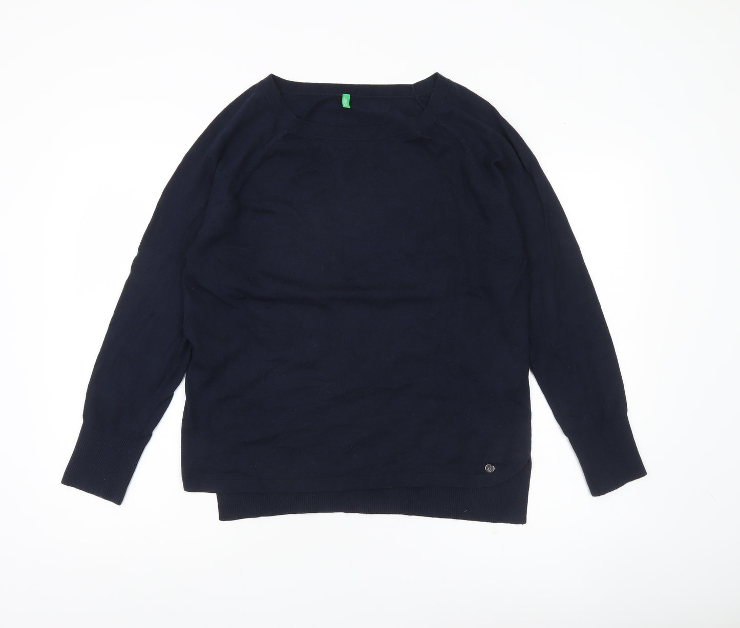 United Colors of Benetton Women’s Blue L Pullover Boat Neck Jumper