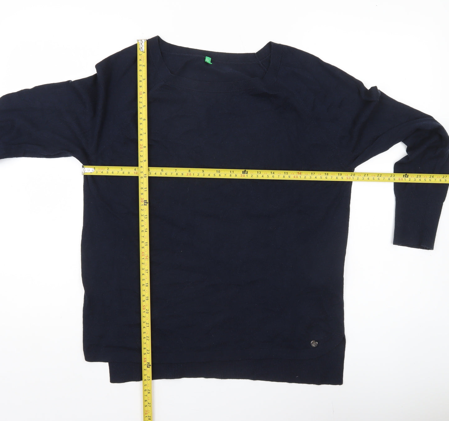 United Colors of Benetton Women’s Blue L Pullover Boat Neck Jumper