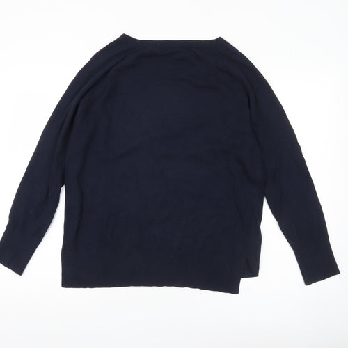 United Colors of Benetton Women’s Blue L Pullover Boat Neck Jumper