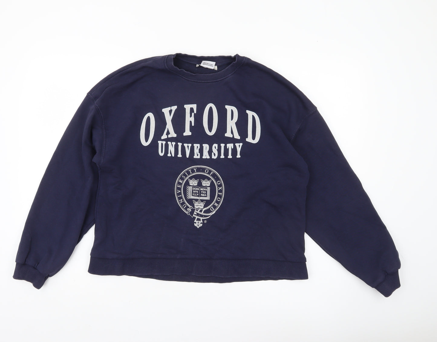Stradivarius Oxford University Navy Sweatshirt Women M Cotton Blend