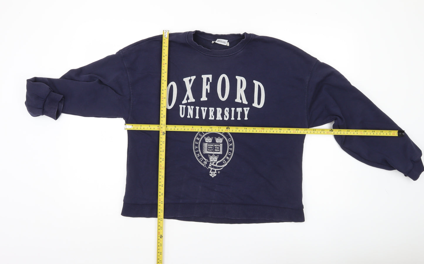 Stradivarius Oxford University Navy Sweatshirt Women M Cotton Blend