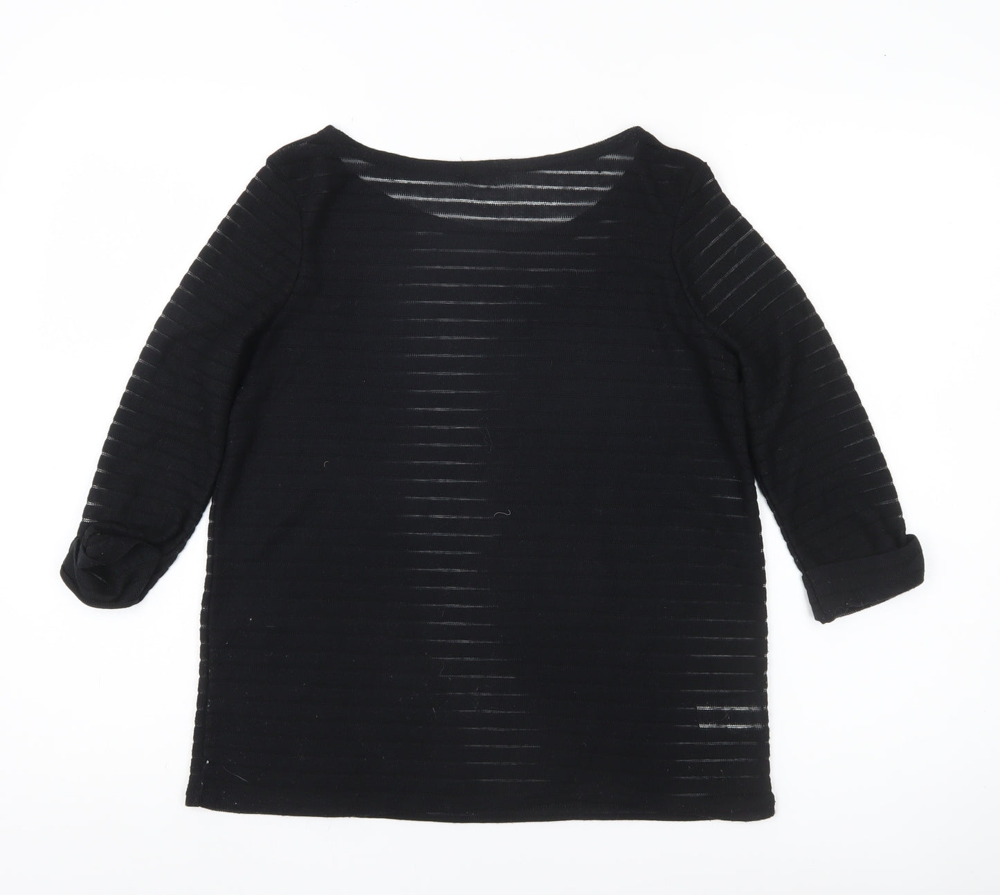 River Island Womens Black Size 8 Pullover Jumper Boat Neck 3/4 Sleeve