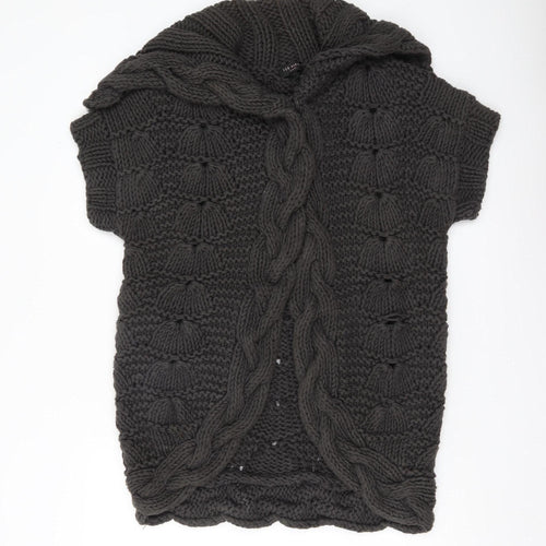 Ted Baker Womens Black Size 12 Chunky Knit Cotton Shrug