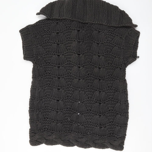 Ted Baker Womens Black Size 12 Chunky Knit Cotton Shrug