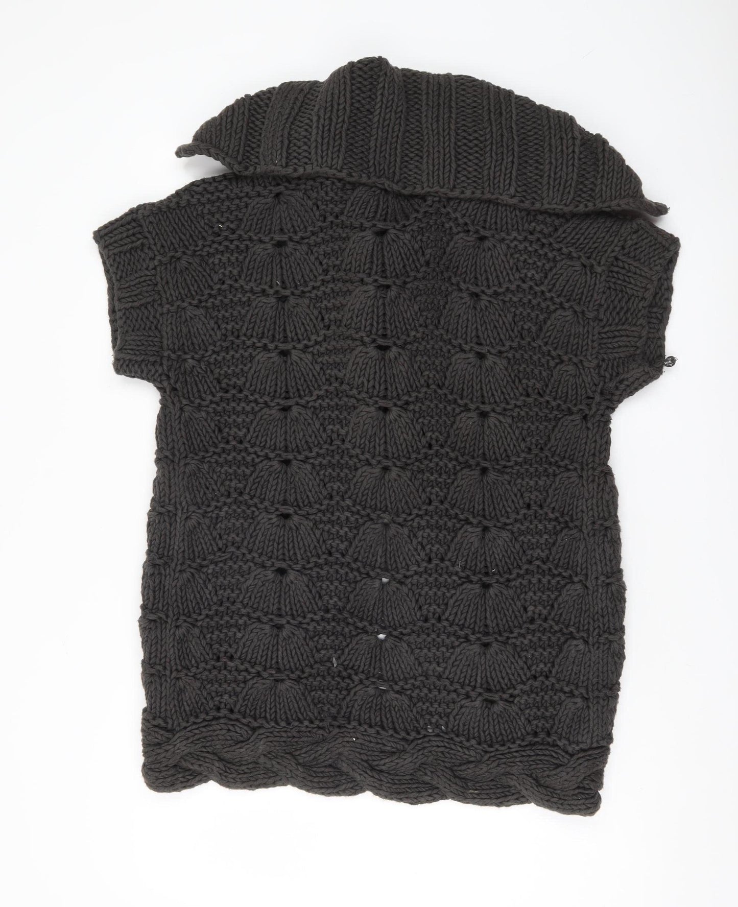 Ted Baker Womens Black Size 12 Chunky Knit Cotton Shrug