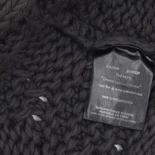Ted Baker Womens Black Size 12 Chunky Knit Cotton Shrug