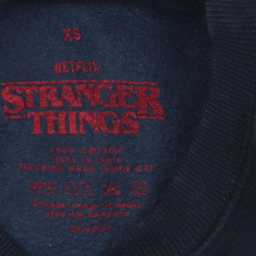 Netflix Stranger Things Womens Black XS Pullover Sweatshirt