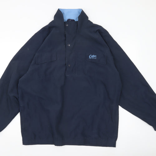 Cotton Traders Men's Blue M Basic Jacket 1/4 Zip Stand Collar